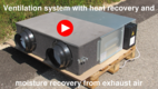 Sistema de ventilação com recuperação de calor Recuperação da humidade